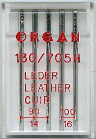 Organ 5x Leather Machine needle no 90/100, 10 pcs